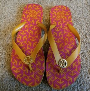 Tory Burch Orange/Pink Flip Flops